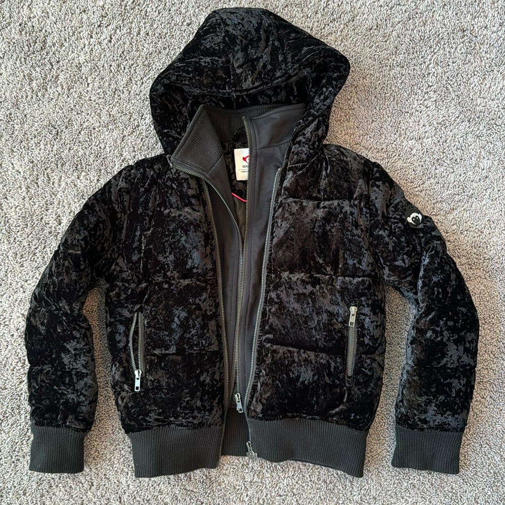 Appaman Black crushed velvet Puffer